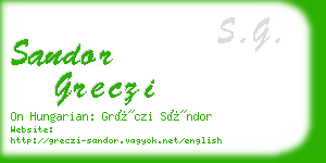 sandor greczi business card